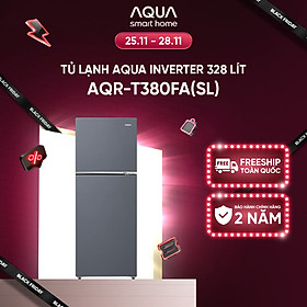 Mua Freeship toàn quốc - Tủ lạnh ngăn đông trên Aqua 328L AQR-T380FA(SL) - Bảo hành 2 năm - Hàng chính hãng