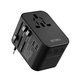 Mua Ổ Cắm Du Lịch Đa Năng WIWU UA-303 4 IN 1 UNIVERSAL 35 5W - Màu đen (Hàng chính hãng)