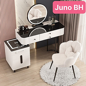 Bàn trang điểm BH Juno Sofa bọc da mặt kính gương led cảm ứng 