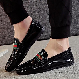 Free ship giầy lười da bóng GG xanh đỏ