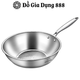 Chảo Sâu Lòng Inox Casani Wokpan, Size 28cm, Cán Chảo To Đầm Tay, Lớp Chống Dính Siêu Bền, Tương Thích Với Mọi Loại Bếp, Nhập Khẩu Đức, Hàng Chính Hãng