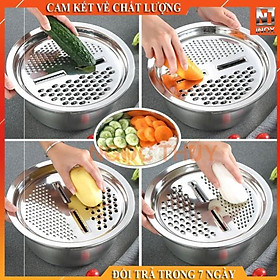 Mua Bộ bào nạo rau củ kiêm rổ và thau Inox Cao cấp đa năng