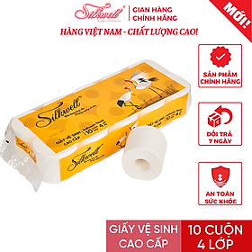 Giấy vệ sinh Silkwell 10 cuộn dòng cao cấp 4 lớp Sếu Mới