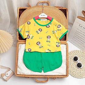 Bộ Cộc Tay Cho Bé Trai Bé Gái LILI.KIDS Vải Thun Lạnh Hoạ Tiết Động Vật Rễ Thương BCT04