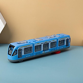 Đồ chơi tàu điện ngầm có âm thanh và ánh sáng với chệ độ tự chạy nhiều màu sắc - Xanh dương
