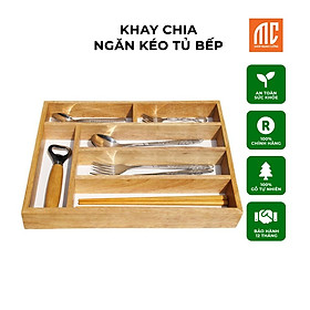 Mua Khay chia ngăn kéo tủ bếp khay đựng muỗng đũa thìa dĩa bằng gỗ