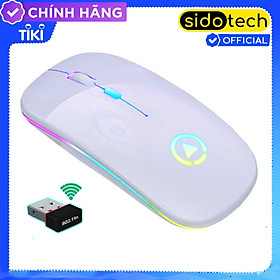 Chuột Không Dây Sạc Pin Máy Tính Sidotech M2S Chống Ồn Thiết Kế Công Thái Học Đèn LED RGB Thuộc Dòng Chuột Không Dây Gaming Logitech Fuhlen Xiaomi Apple Genius Dell Phù Hợp Cho Laptop Pc TV