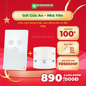 Combo Công Tắc Cửa Cuốn Thông Minh Và Thiết Bị Chống Trộm Wifi – Bảo Mật Và Điều Khiển Thông Minh Cho Ngôi Nhà Của Bạn - Cuốn Trắng+Báo Trộm
