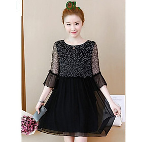 Đầm Voan Suông Xòe Xếp Ly Chấm Bi Cực Xinh BY1134