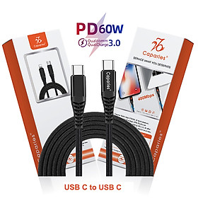 Dây Cáp Sạc 60W USB Type C To Type C Chuẩn QC 3.0 Caparies CPR V4 - Hàng Chính Hãng