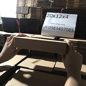 Mua 20x12x4 hộp carton đóng hàng giá xưởng(combo 100hộp)
