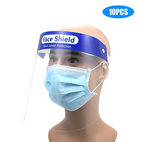 10Pcs/Set Full Face Cover Droplets-proof Fog-proof Dust-proof Face Shield Protective Cover Transparent Face Eyes
