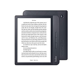 Máy đọc sách Kobo Libra H20 8GB Trắng Đen có đèn nền vàng, chống nước