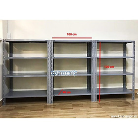 (1m x 0.4 x 1.2m) Kệ sắt v lỗ 4 tầng (Dài 1m x Rộng 0.4m x Cao 1.2m x 4 Mâm)