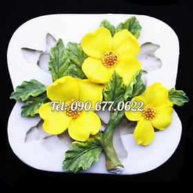 Mua Khuôn silicone rau câu 3 hoa mai kèm lá loại 10 cm - Mã số 1362