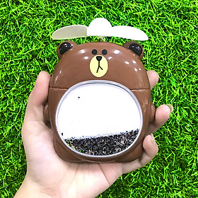 Quạt Mini Sạc Tích Điện Dễ Thương, Tích Hợp Đèn Ngủ, Nhỏ Gọn, Tiện Lợi - Cánh Quạt Mềm, Không Gây Ồn, Không Gây Sát Thương - Sạc Bằng Cổng USB - Kèm Dây Đeo mẫu ngẫu nhiên