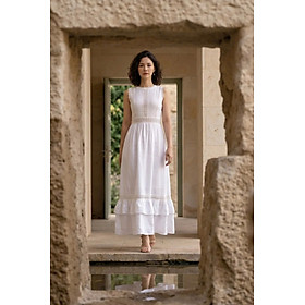 Đầm Maxi Phối Ren Linen Trắng Minh Duyên Dre237 Thời trang Hity