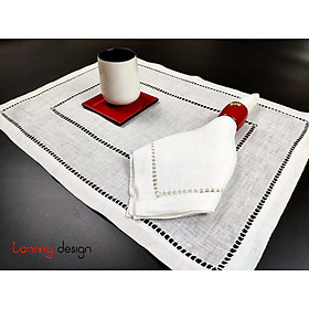 Bộ lót đĩa và khăn ăn linen rua cột