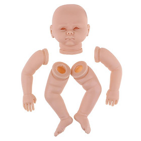 20inch Unpainted Reborn Awake Doll Kits Soft Vinyl Newborn Baby Model DIY Making Accessories