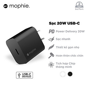 CỦ SẠC MOPHIE PD 20W USB – C BLACK – 409907596 Hàng Chính Hãng