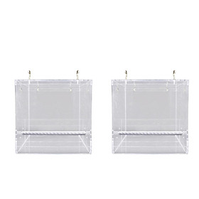 2x Acrylic Transparent Wild Bird Window Seed Feeder For Small To Large Birds