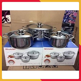 Mua Bộ nồi sharp 3 chiếc dùng được bếp từ