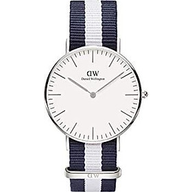 Daniel Wellington Classic Glasgow Silver Watch, 36mm, Nato, for Men and Women