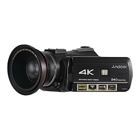 Máy Quay Phim Andoer AC3 4K UHD Tích Hợp Màn Hình Cảm Ứng Kèm Ống Kính Góc Rộng 0.39X (24MP)