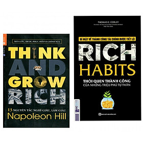 Hình ảnh Combo Sách Hay: 13 Nguyên Tắc Nghĩ Giàu Làm Giàu - Think And Grow Rich (Tái Bản) + Rich Habits Thói Quen Thành Công Của Những Triệu Phú Tự Thân - ( Tặng Kèm Bookmark Thiết Kế)