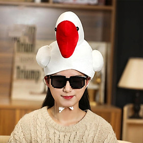 Goose Hat Costume Headgear Decoration Funny Novelty Adults Kids Holiday Dress up Carnival Birthday Night Event Plush Animal Hat Cap