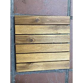 Mua Combo 10 tấm sàn gỗ tự nhiên vỉ nhựa ngoài trời  6 nan vàng  nâu đỏ gi