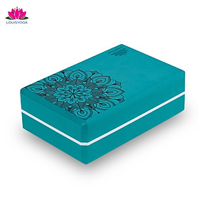 Gạch tập Yoga Louis cao cấp in nổi hoa mandala trọng lượng 320g - Thương hiệu LOUIS YOGA