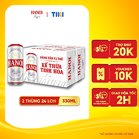 Combo 2 Thùng Bia Hanoi Premium - Thùng 24 lon 330ml