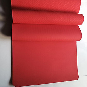Thảm tập YOGA TPE 8mm 1 lớp màu đỏ - Tặng túi đựng thảm