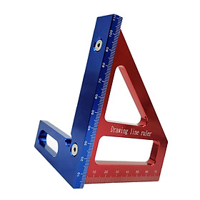45/90 Degree Ruler, Carpentry Squares Gauge Triangle Ruler Scriber Square Protractor