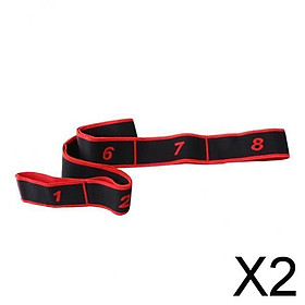 2xAdults 8 Loops Latin Yoga Stretching Strap Gym Dance Resistance Band Red