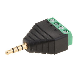 3.5mm 4 Pole Stereo  Male to 4 Screw Terminal Female Converter Adapter