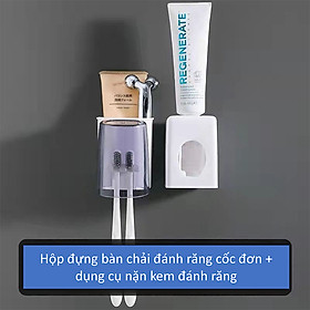 Bộ Giá Treo Bàn Chải Đánh Răng Kèm Cốc Và Dụng Cụ Nặn Kem Đánh Răng