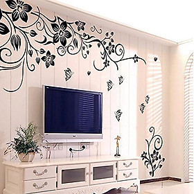 DIY Removable Black Flowers Mural Decal Art Vinyl Wall Stickers Home Decor
