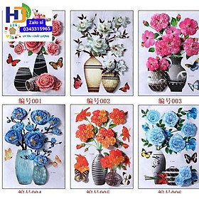 Mua Tranh Dán Tường 3D Hình Bình Hoa  Có Sẵn Keo Dán  Đủ 12 Mẫu Bình Hoa Đẹp Mắt