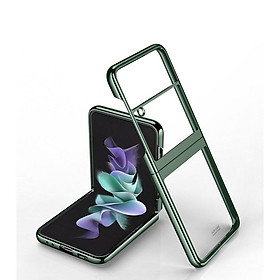 Ốp Lưng Cứng Viền Màu Cho Dòng Samsung Galaxy Z Flip 4 - VIỀN XANH LÁ