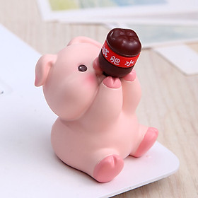 Mô hình Trang Trí Animal Panda Heo Thỏ Chó Uống Nước Ngọt_ Hàng chính hãng