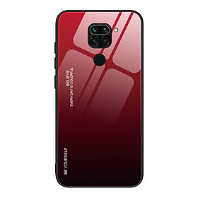 Ốp lưng cho Xiaomi Redmi Note 9 - Redmi 10X 4G gương cứng 2 màu Gradient Ver 2 , viền TPU dẻo đen