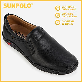 Giày Lười Nam Da Bò SUNPOLO CS5054 Trẻ trung, thanh lịch (Đen, Nâu)