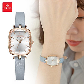 Đồng Hồ Nữ Chính Hãng Julius Cao Cấp Dây Da Chống Nước Kính Khoáng Chữ Nhật 22mmx26mm JA-1341A