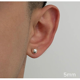 Khuyên Tai Bạc Ta Tròn Chốt Bấm Cá Tính Bạc Hiểu Minh HT385