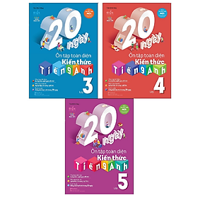 Sách - Combo 20 ngày ôn tập toàn diện kiến thức Tiếng Anh - lớp 3 + 4 + 5 (MG)