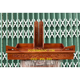 Mua Bàn thờ treo tường gỗ xoan ngang 60cm đỏ - Kèm cặp eke gỗ