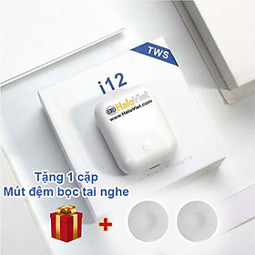 Tai nghe không dây bluetooth i12 / Inpods 12 TWS v5.0 - Tặng 1 cặp mút đệm bọc tai nghe, giúp êm tai, lọc âm & tăng bass