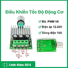 Mạch Điều Khiển Tốc Độ Động Cơ PWM V6 12-24VDC 10A Kích Thước Nhỏ Công Suất Cao